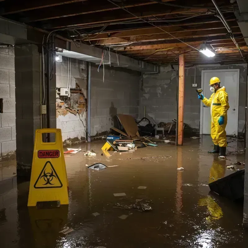 Flooded Basement Electrical Hazard in Bloomfield, KY Property